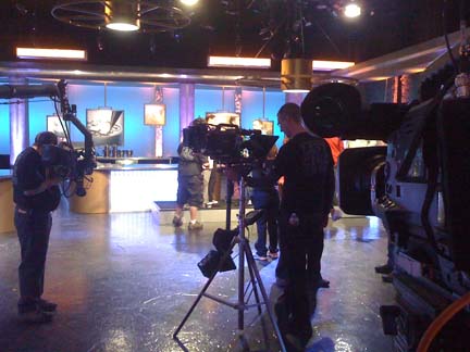 On the set of " The Last Caske Standing"